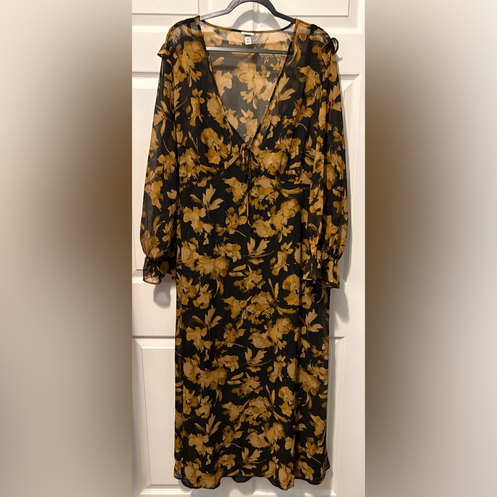 a new day Black and Gold Floral Dress